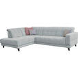 ECKSOFA in Webstoff Hellgrau  216/302 cm  - Hellgrau/Schwarz, Design, Holz/Textil (216/302cm) - Xora