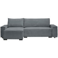 ECKSOFA in Cord, Webstoff Dunkelgrau  - Dunkelgrau/Schwarz, Modern, Holz/Textil (157/265cm) - Carryhome