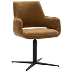 ARMLEHNSTUHL Sitzfläche 360° drehbar Mikrofaser - Rostfarben/Schwarz, Design, Textil/Metall (60/84/59cm) - Belluti