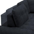 ECKSOFA in Flachgewebe, Leinenoptik Dunkelblau  - Schwarz/Dunkelblau, Design, Textil/Metall (208/247cm) - Xora