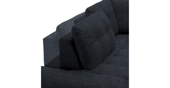 ECKSOFA in Flachgewebe, Leinenoptik Dunkelblau 208/247 cm - Schwarz/Dunkelblau, Design, Textil/Metall (208/247cm) - Xora