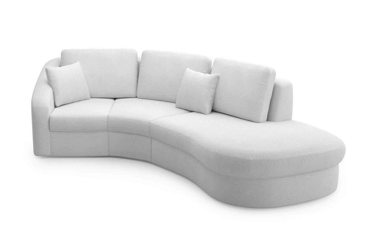 ECKSOFA in Flachgewebe Silberfarben  - Silberfarben/Schwarz, Modern, Kunststoff/Textil (266/230cm) - Sit & More