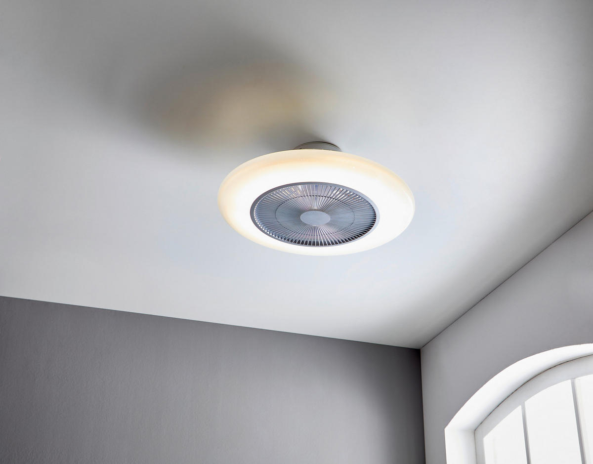 VENTILATOR STROPNI  bijela, boje kroma   prozirno   - bijela/prozirno, Trend, metal/plastika (55/19cm) - Mican