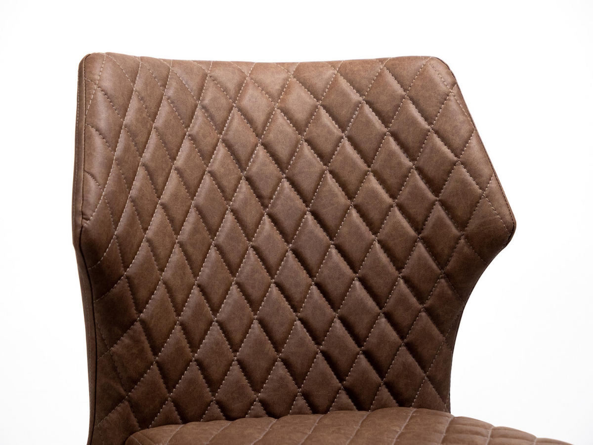 STUHL-SET 4 Stück  in Stahl  - Cognac, MODERN, Leder/Metall (49/80/56cm) - MID.YOU