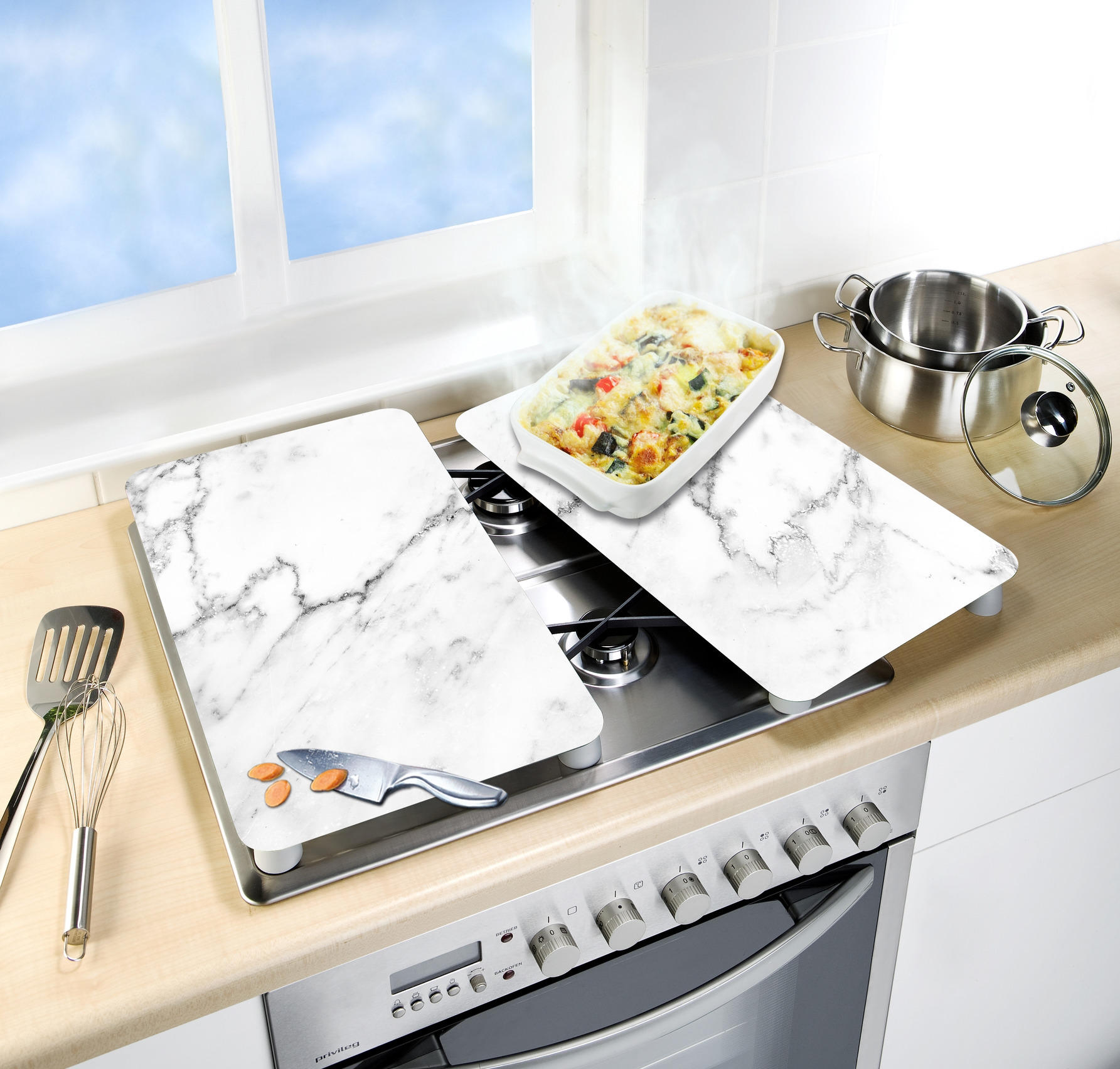 HERDABDECKPLATTE  - Design, Glas/Kunststoff (30/1,8-4,5/52cm) - Wenko