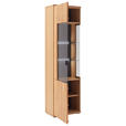 VITRINE  in furniert, massiv Wildeiche Wildeiche - Wildeiche/Anthrazit, Natur, Glas/Holz (60/209/37cm) - Linea Natura