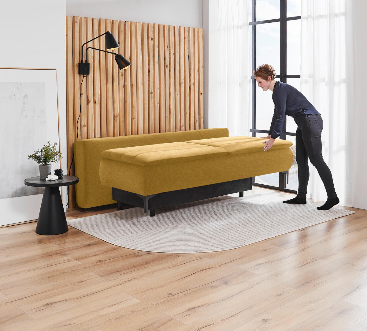 BOXSPRING KANAPÉ textil aranyszínű  - aranyszínű, Konventionell, textil/fém (204/93/100cm) - Novel