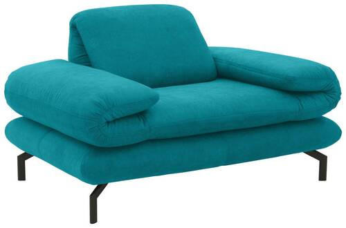 SESSEL mit Funktion in Webstoff Türkis - Türkis/Schwarz, Design, Textil/Metall (139 (197)/83 (110)/98cm) - LOOKS by W.Joop