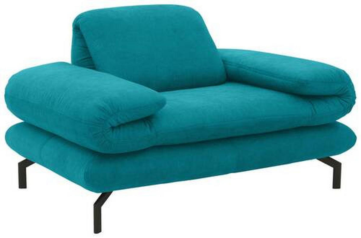 SESSEL mit Funktion Webstoff Türkis    - Türkis/Schwarz, Design, Textil/Metall (139 (197)/83 (110)/98cm) - LOOKS by W.Joop