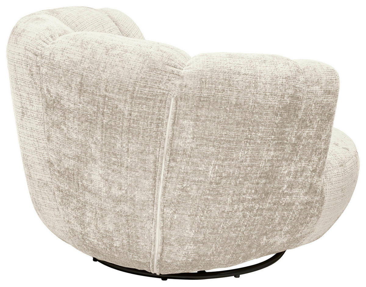 FOTELJA 101/69/107 cm , krem  - crna/krem, Moderno, tekstil/metal (101/69/107cm) - Livetastic