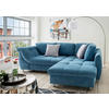 ECKSOFA Blau Mikrofaser  - Chromfarben/Blau, Design, Textil (250/190cm) - Livetastic