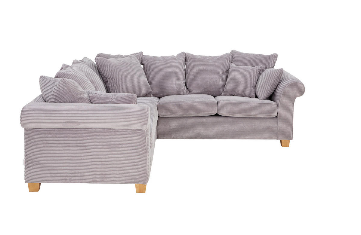 HÖRNSOFFA i manchester ljusgrå  - ljusgrå/ekfärgad, Lifestyle, trä/textil (250/250cm) - Livetastic
