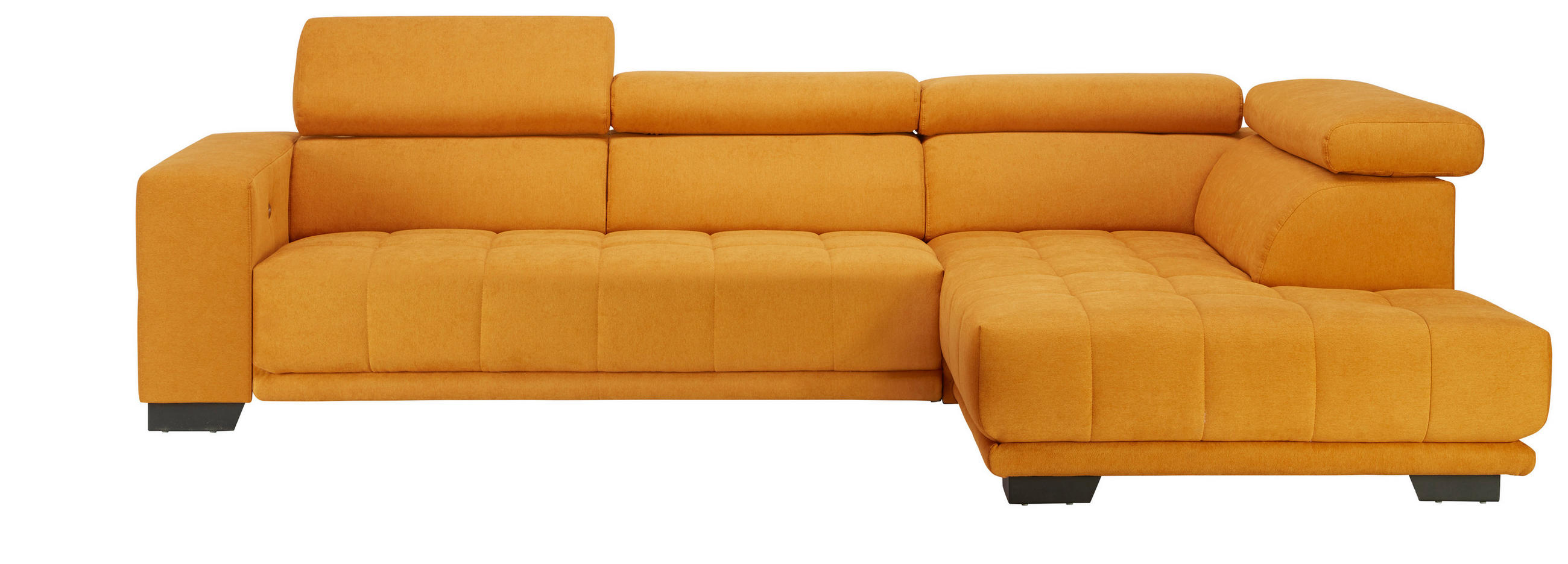 ECKSOFA Gelb Mikrofaser  - Gelb/Schwarz, Design, Textil/Metall (301/207cm) - Xora