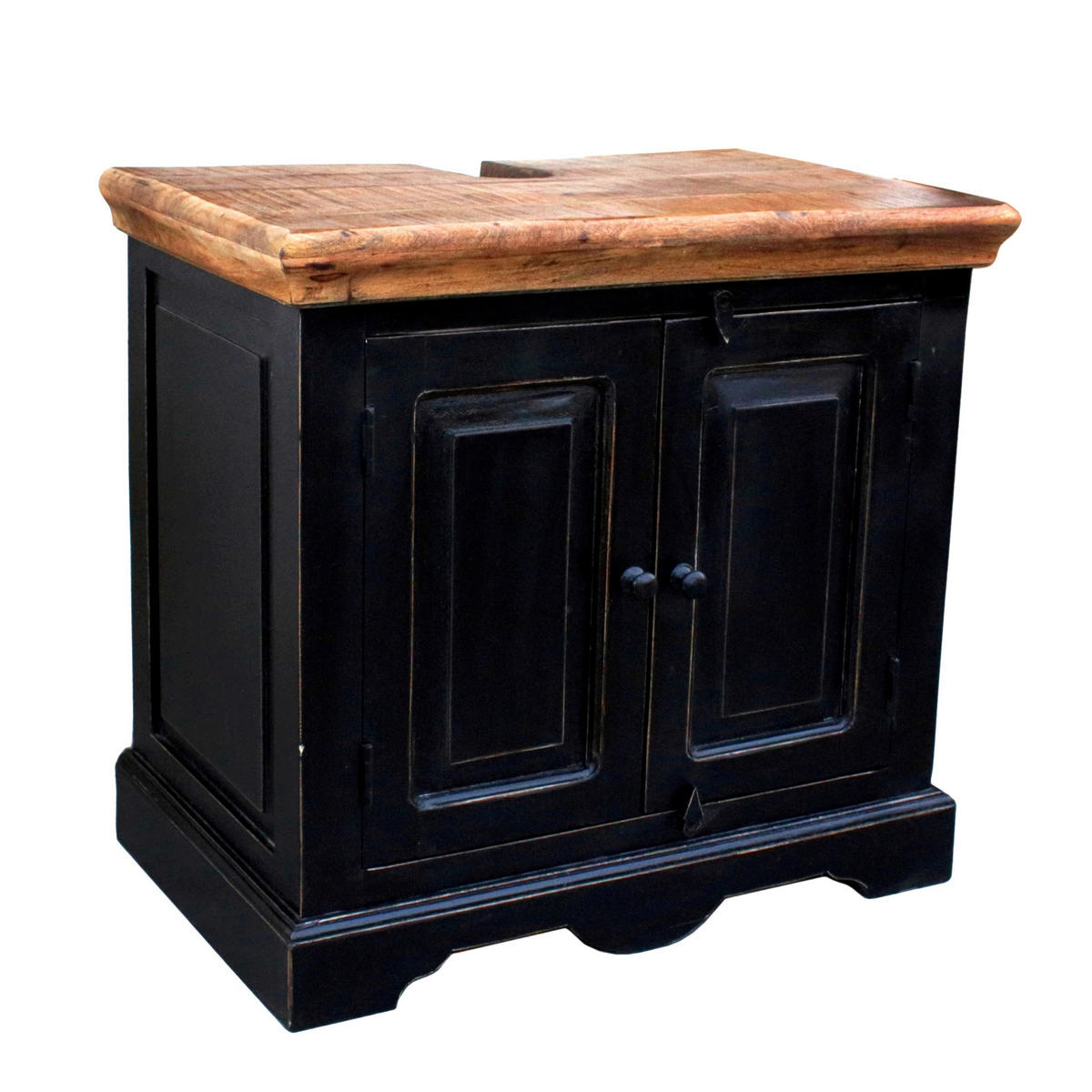 BADEZIMMER 5-teilig  in  - Schwarz/Honig, Basics, Holz/Holzwerkstoff - Livetastic