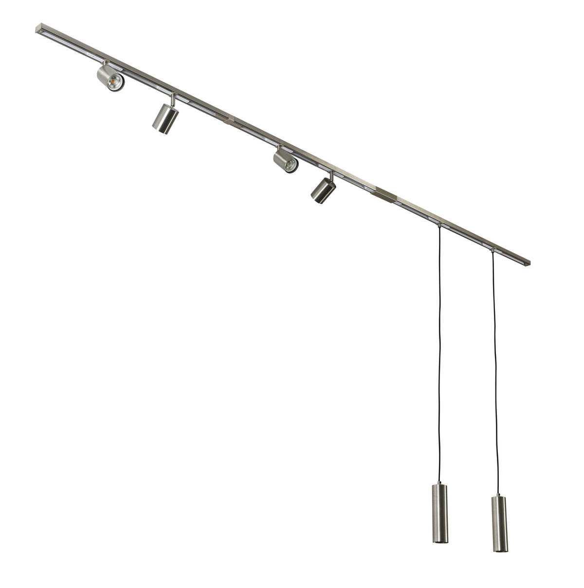 SCHIENENSYSTEM 210/5,5/14 cm  - Nickelfarben, Trend, Kunststoff/Metall (210/5,5/14cm) - Collett's Monde