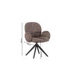 ARMLEHNSTUHL  in Eisen Webstoff  - Schwarz/Braun, Design, Textil/Metall (63/87/65cm) - Novel