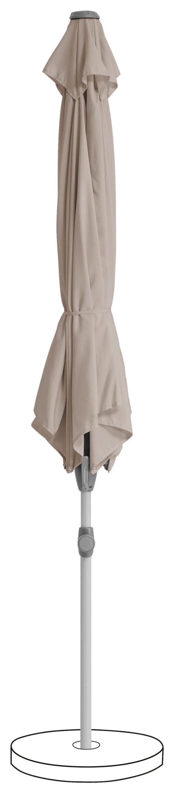 SONNENSCHIRM 330 cm Taupe  - Taupe/Silberfarben, KONVENTIONELL, Textil/Metall (330/330cm) - Suncomfort by Glatz