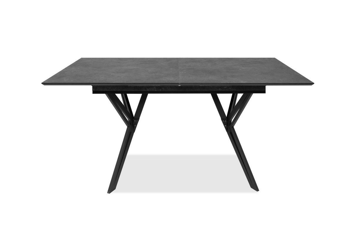 ESSTISCH Schwarz rechteckig  ausziehbar  - Schwarz, MODERN, Holzwerkstoff/Metall (160/90/76cm) - MID.YOU