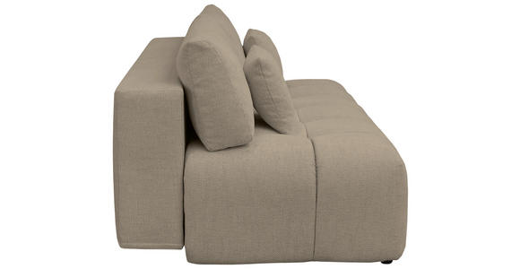 BOXSPRINGSOFA in Chenille Beige  - Beige/Schwarz, MODERN, Kunststoff/Textil (210/72/105cm) - Cantus