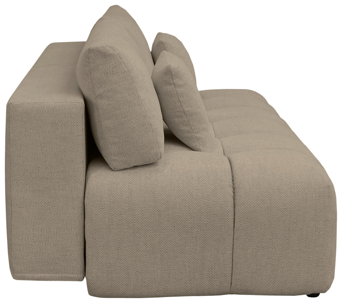 BOXSPRINGSOFA in Chenille Beige  - Beige/Schwarz, MODERN, Kunststoff/Textil (210/72/105cm) - Cantus