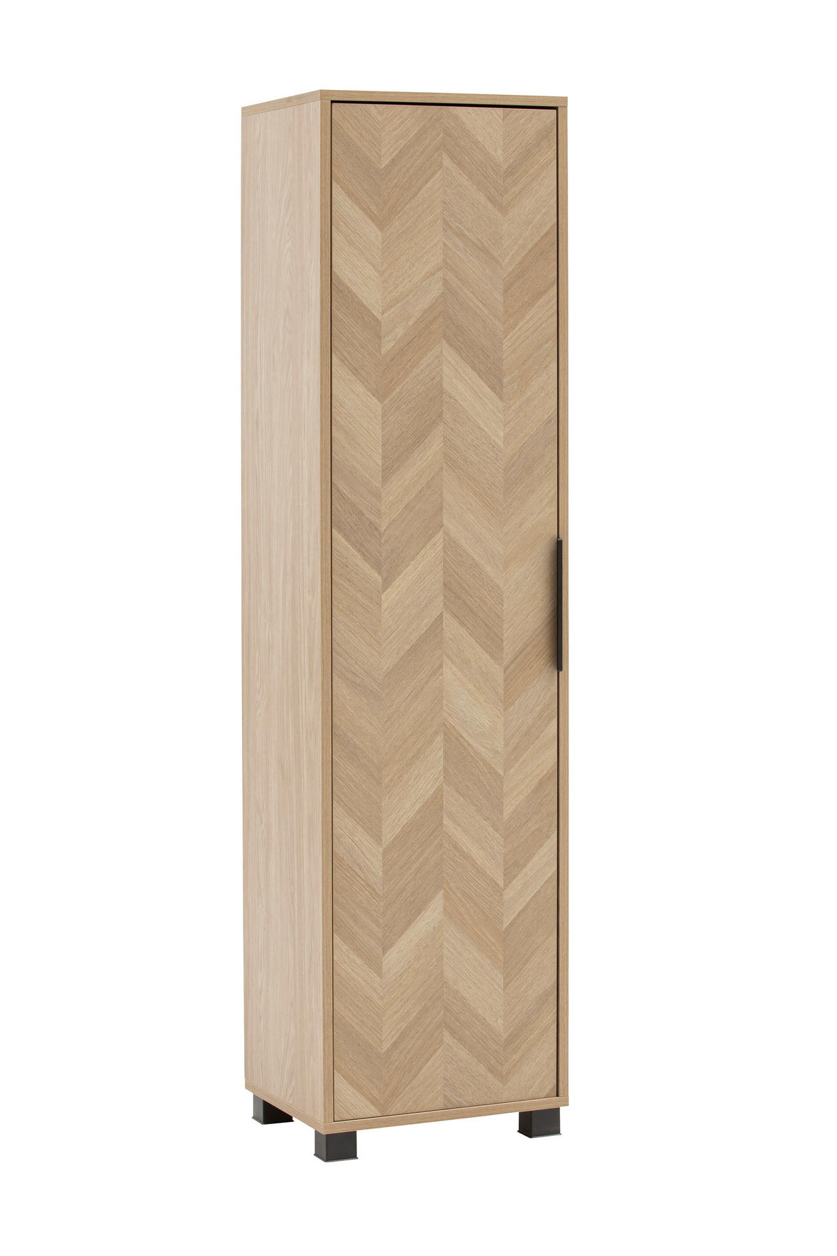 HOCHSCHRANK 40,3/157,8/33,05 cm  - Eichefarben/Schwarz, Natur, Holzwerkstoff/Kunststoff (40,3/157,8/33,05cm) - Stylife