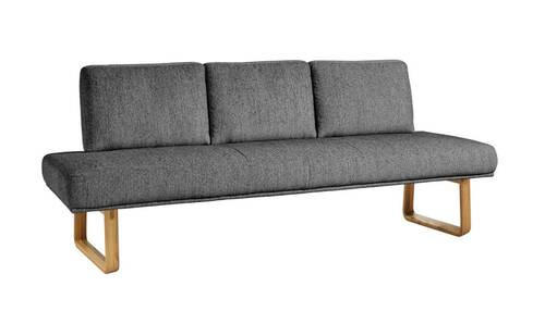 SITZBANK 224/92/78 cm  in Grau  - Eichefarben/Grau, Design, Holz/Textil (224/92/78cm) - Dieter Knoll