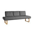 SITZBANK 224/92/78 cm  in Grau  - Eichefarben/Grau, Design, Holz/Textil (224/92/78cm) - Dieter Knoll