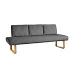 SITZBANK 224/92/78 cm  in Grau  - Eichefarben/Grau, Design, Holz/Textil (224/92/78cm) - Dieter Knoll