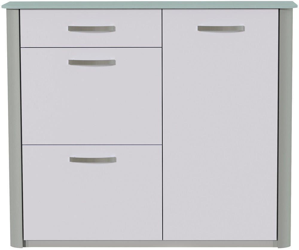 ORMAR ZA OBUĆU boje aluminija, srebrne boje metal, staklo, drvni materijal - srebrne boje/boje aluminija, Design, staklo/drvni materijal (117/97/35cm) - Novel
