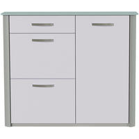 ORMAR ZA OBUĆU  boje aluminija, srebrne boje  metal, staklo, drvni materijal     - srebrne boje/boje aluminija, Design, staklo/drvni materijal (117/97/35cm) - Novel