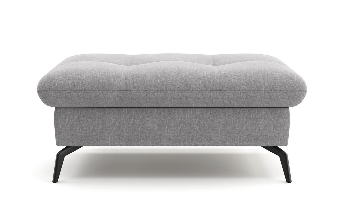 HOCKER in Textil Hellgrau  - Hellgrau/Schwarz, Konventionell, Textil/Metall (102/47/69cm) - Sit & More