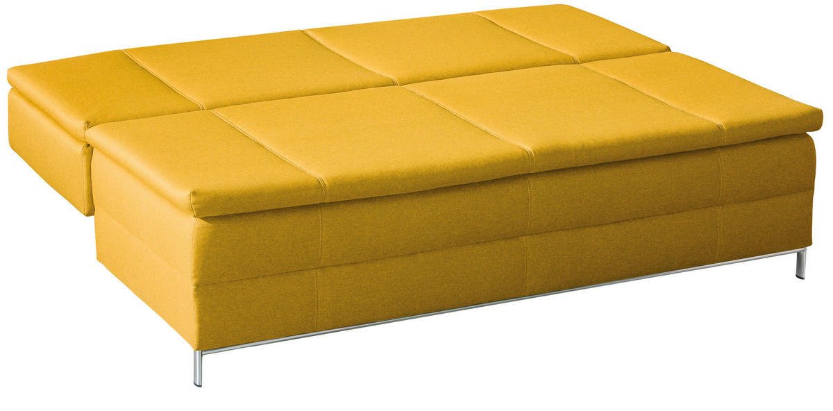 BOXSPRING SOFA tekstil  žuta    - boje kroma/žuta, Design, tekstil/metal (200/93/107cm) - Novel