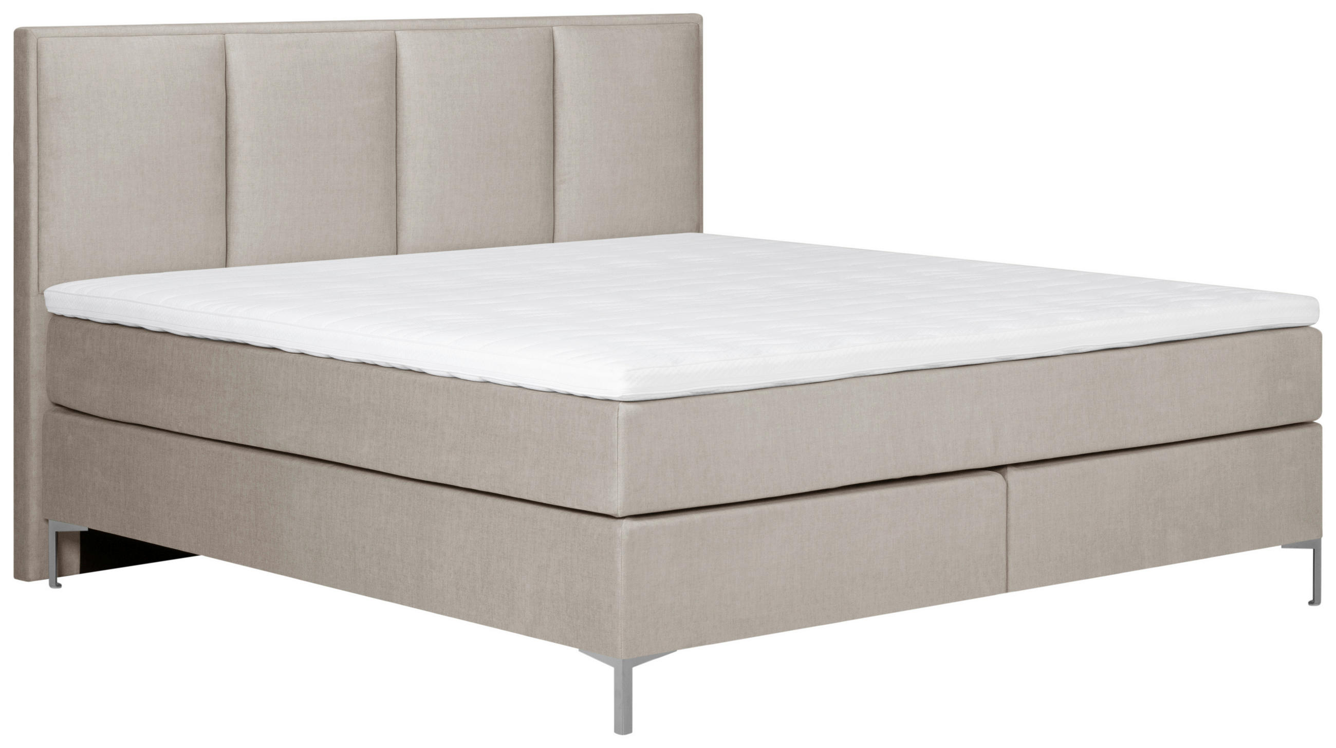 BOXSPRINGBETT 140/200 cm  in Taupe  - Taupe/Alufarben, MODERN, Textil (140/200cm) - MID.YOU