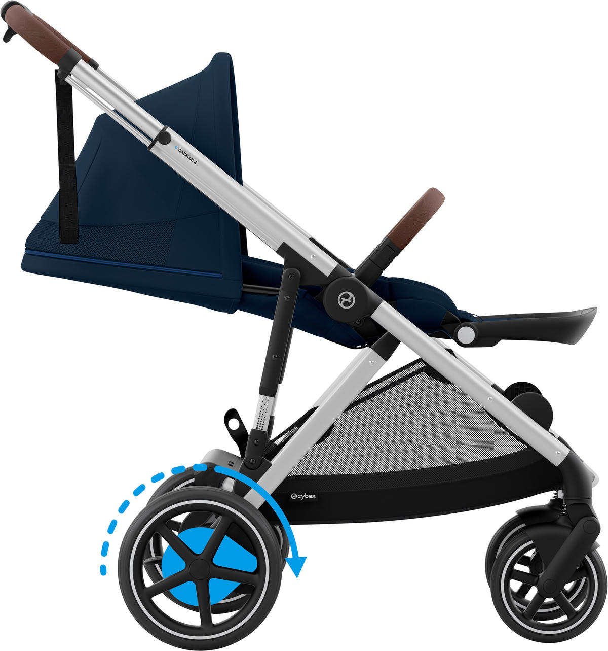 KINDERWAGEN  EGAZELLE S  Ocean Blue  - Silberfarben, Basics, Kunststoff/Metall (94.5/66/100cm) - cybex GOLD