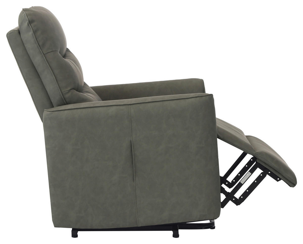 RECLINERFÅTÖLJ i läderimitation grön  - grön/svart, Klassisk, metall/textil (76/105/88cm) - MID.YOU
