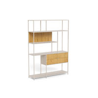 REGAL Grau, Wildeiche  - Wildeiche/Grau, Design, Holzwerkstoff/Metall (135/185/35cm) - Carryhome