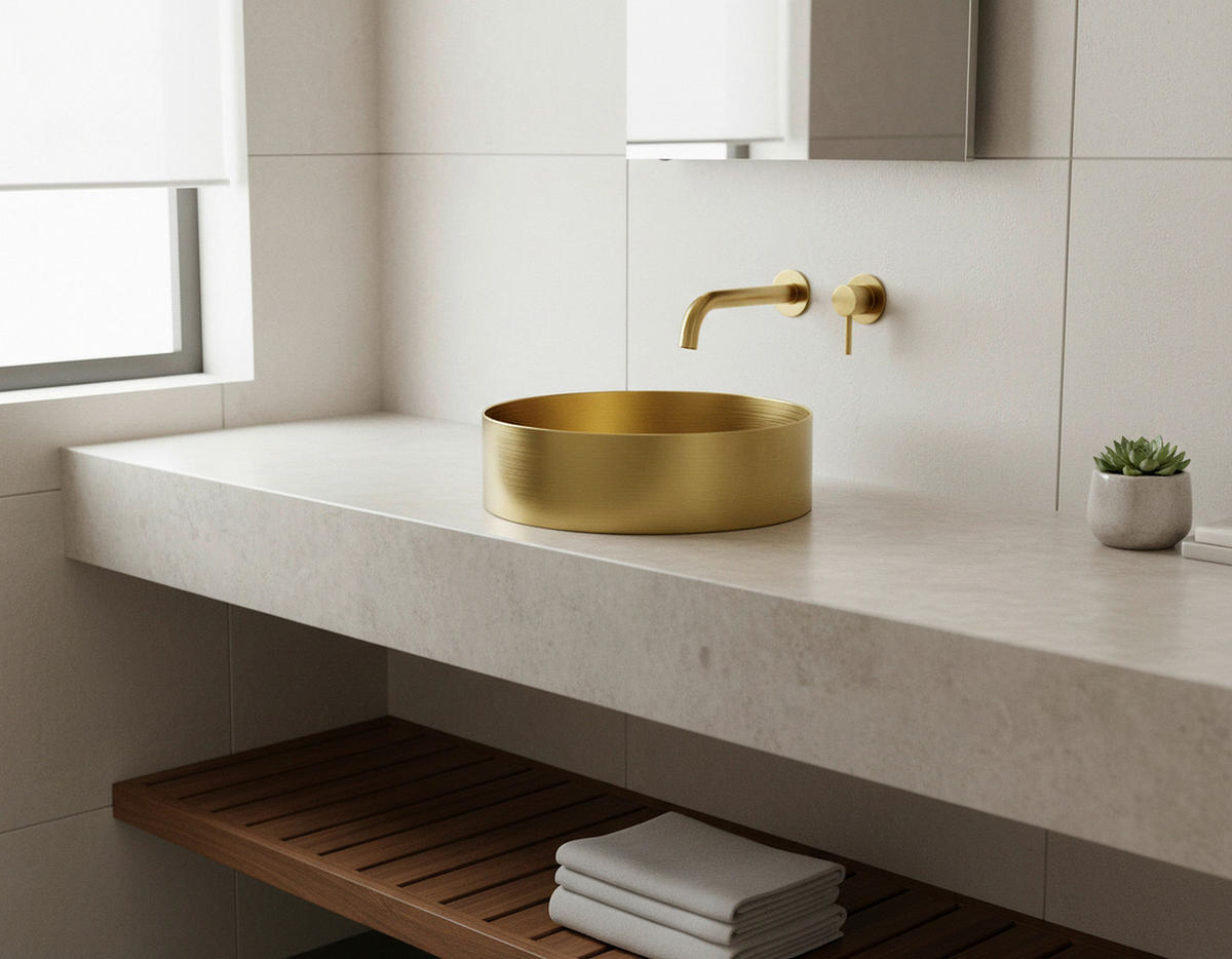 WASCHBECKEN 30/11/30 cm  - Goldfarben, MODERN, Metall (30/11/30cm)