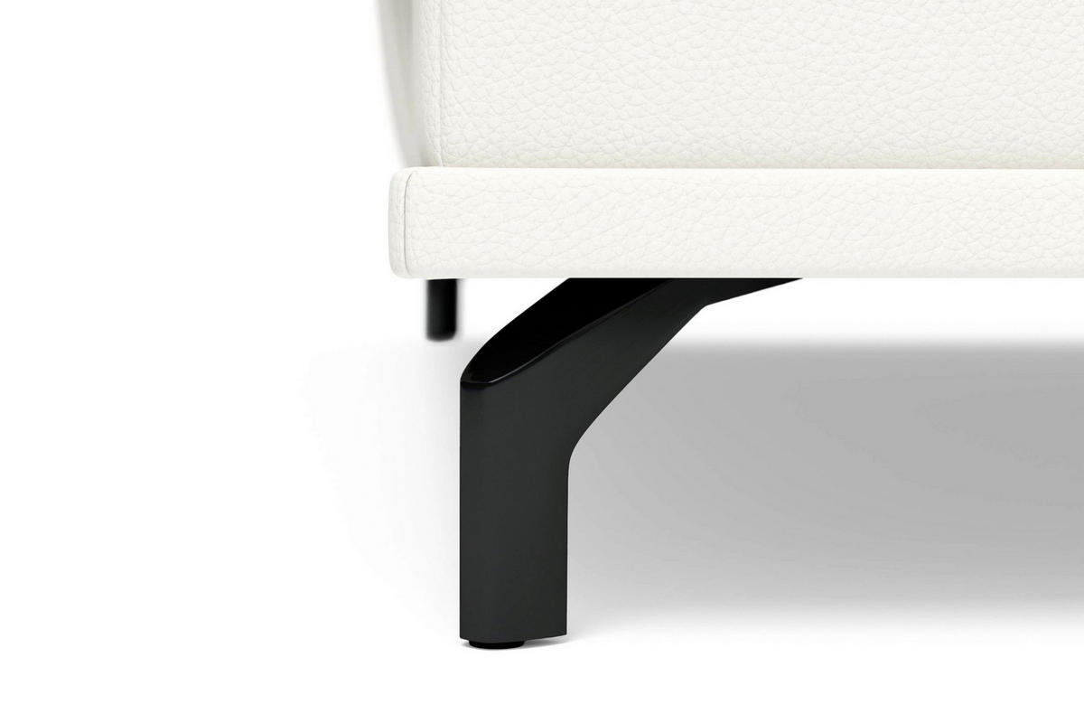 ROHOVÁ SEDAČKA, koža, biela - čierna/biela, Basics, kov/koža (176/301cm) - Sit & More