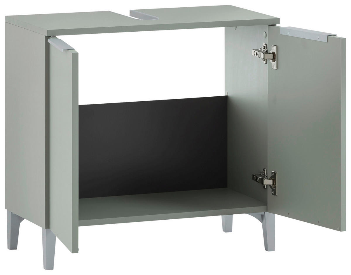 WASCHBECKENUNTERSCHRANK 63,5/61,1/31,9 cm  - Pastellgrün/Silberfarben, MODERN, Holzwerkstoff/Kunststoff (63,5/61,1/31,9cm) - Stylife