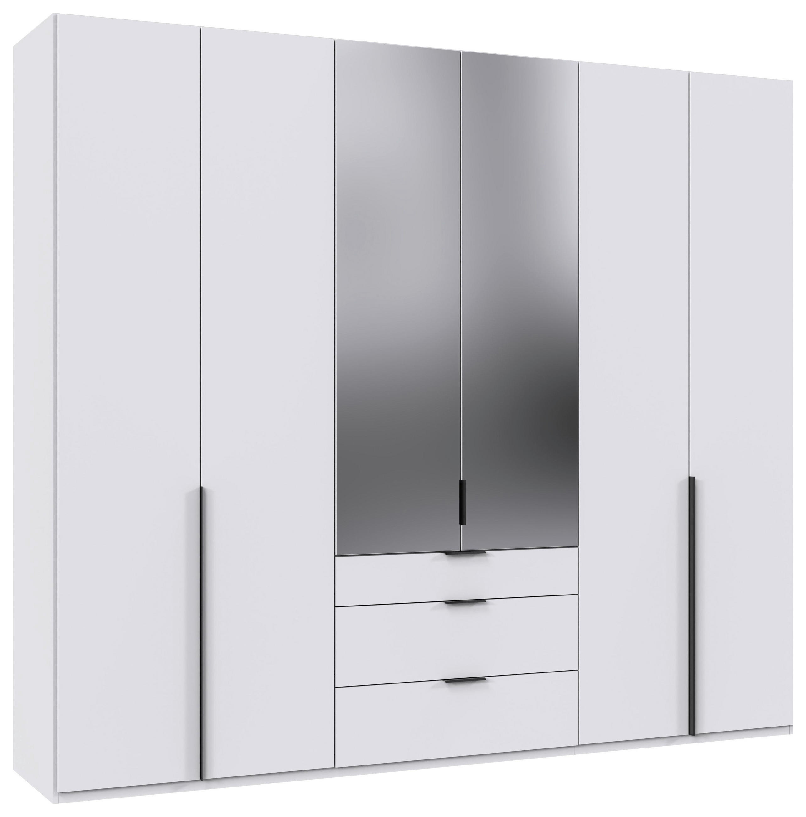 DREHTÜRENSCHRANK in Weiss  - Weiss/Schwarz, Modern, Glas/Holzwerkstoff (270/236/58cm) - MID.YOU