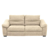 2,5-SITZER Flachgewebe Beige  - Beige/Schwarz, Design, Holz/Textil (214/97/97cm) - Livetastic