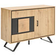 KOMMODE  in 110/78/40 cm  - Eichefarben/Schwarz, LIFESTYLE, Holzwerkstoff/Metall (110/78/40cm) - Xora