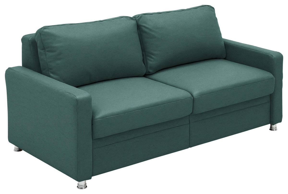 SCHLAFSOFA Chenille Opal  - Chromfarben/Opal, KONVENTIONELL, Textil/Metall (186/90/100cm) - Beldomo Style
