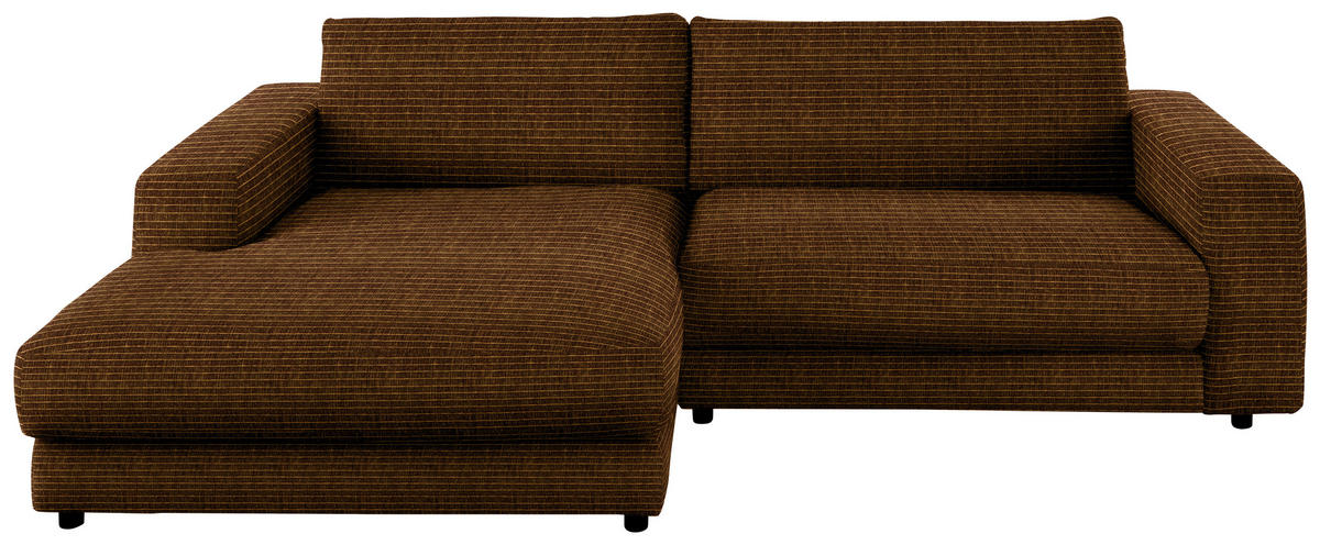 ECKSOFA in Chenille Messingfarben  190/270 cm  - Messingfarben/Schwarz, Design, Kunststoff/Textil (190/270cm) - Lomoco