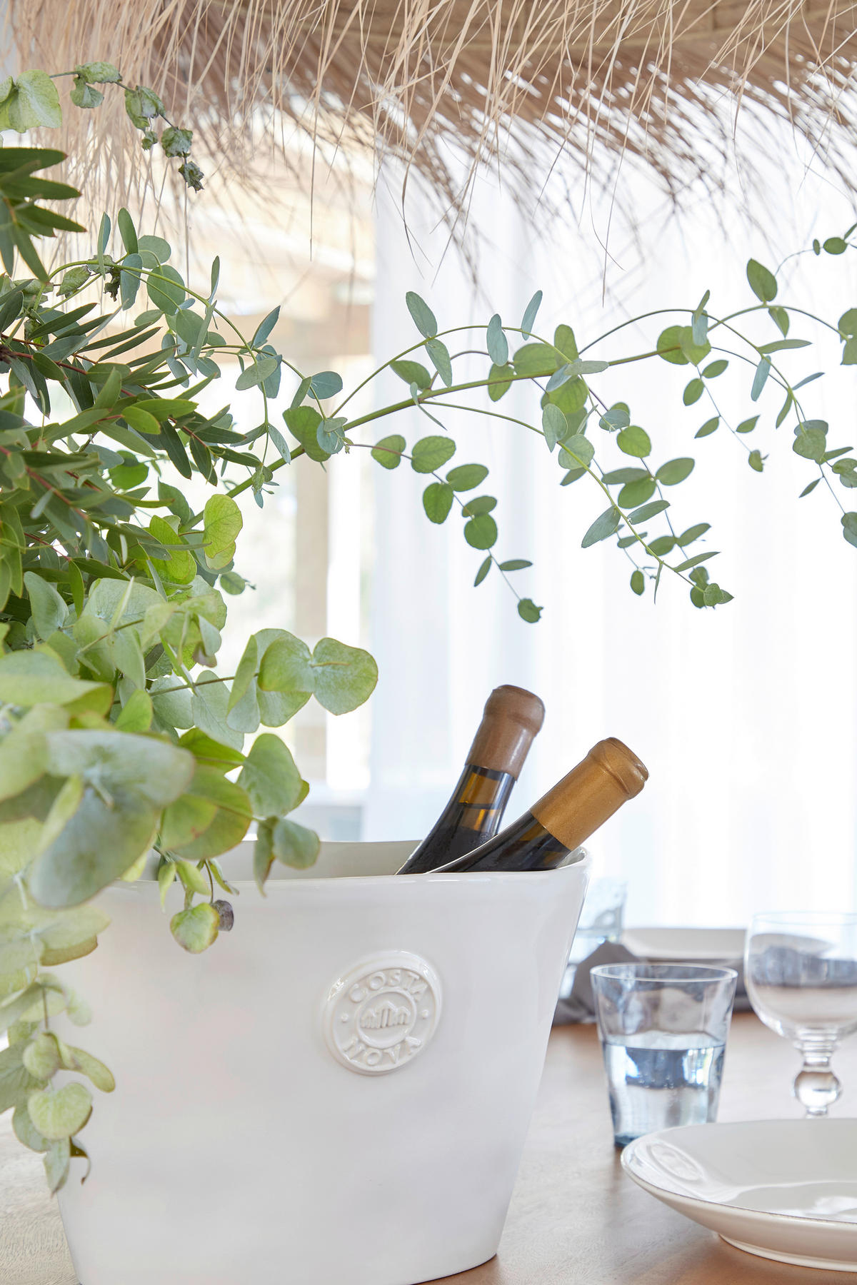 CHAMPAGNERKÜHLER - Weiß Hochglanz, Basics, Keramik (32/24/21cm) - Costa Nova