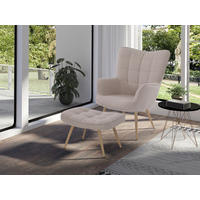 SESSELSET UTA Webstoff    - Sandfarben/Eichefarben, Basics, Textil/Metall (72/97/80cm) - MID.YOU