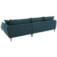 ECKSOFA  in Webstoff Petrol  304/196 cm  - Petrol/Schwarz, KONVENTIONELL, Textil/Metall (304/196cm) - Hom`in
