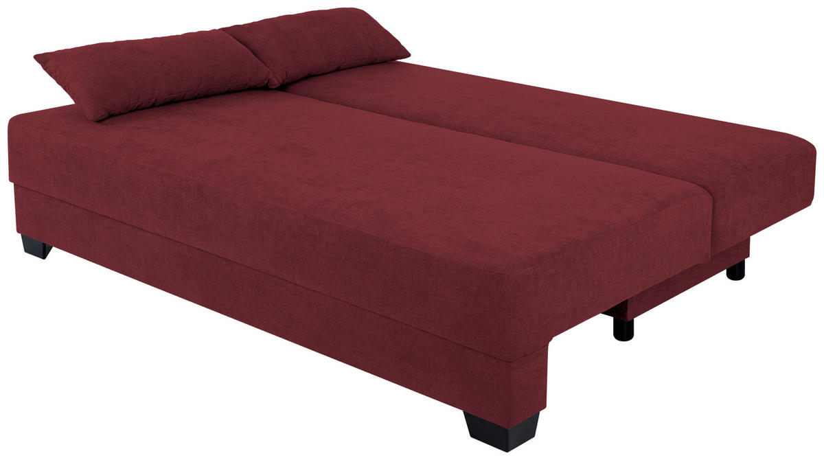 SCHLAFSOFA  mit Webstoff Rot  - Rot/Schwarz, Design, Kunststoff/Textil (200/90/110cm) - P & B