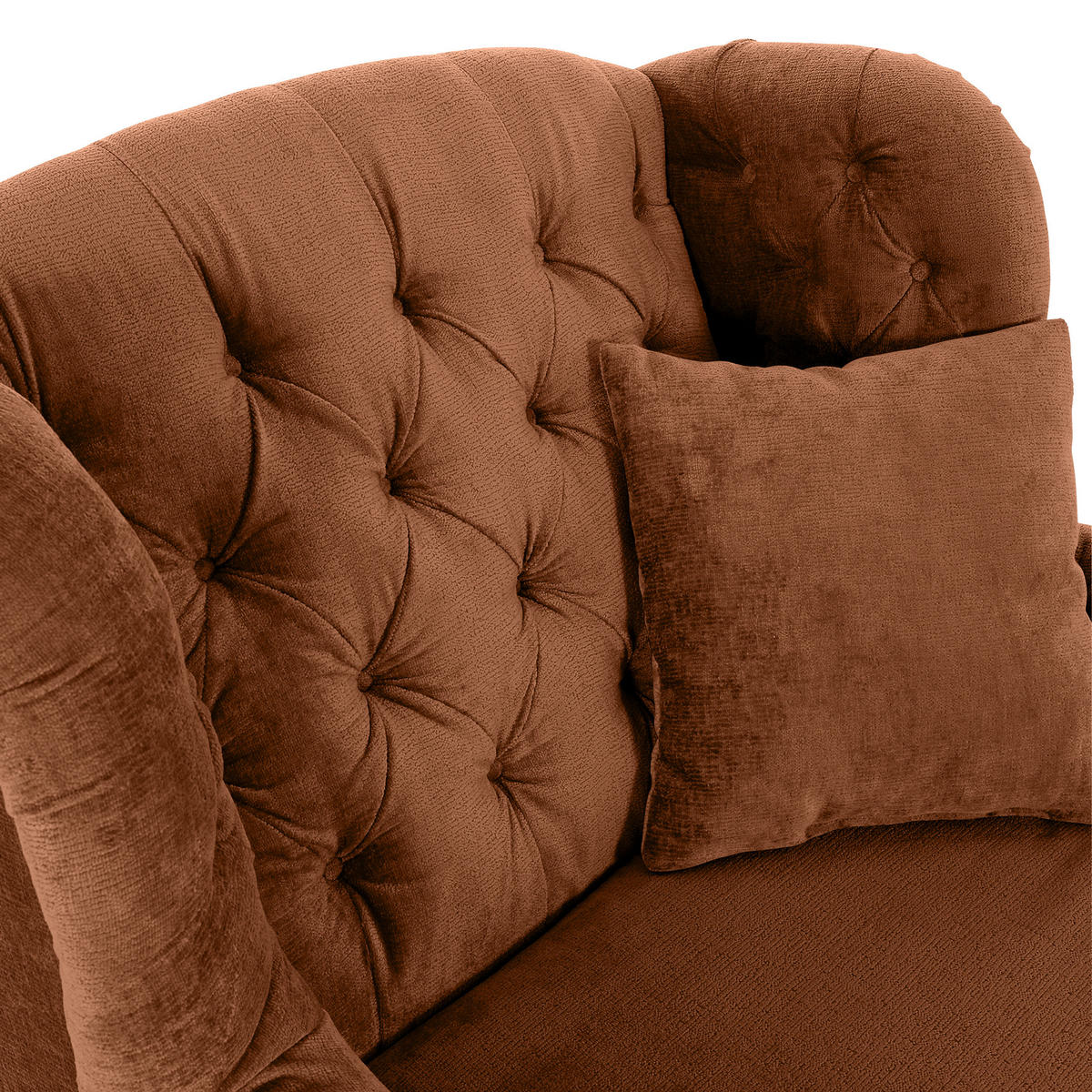 XXL-SESSEL in Chenille Rostfarben  - Rostfarben/Schwarz, Design, Holz/Textil (127/106/149cm) - Landscape