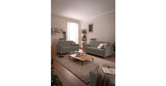 2-SITZER-SOFA in Flachgewebe Hellbraun - Chromfarben/Hellbraun, Design, Textil/Metall (158/83/85cm) - Xora